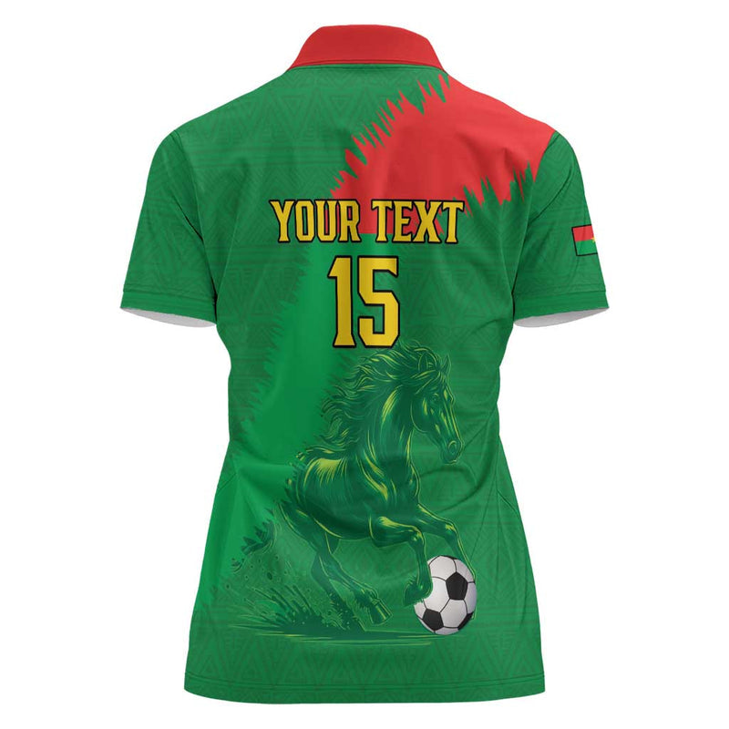 Custom Burkina Faso Football Go Les Etalons Women Polo Shirt