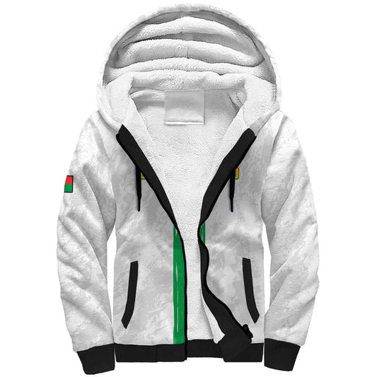 Custom Burkina Faso Football Grunge Style Sherpa Hoodie