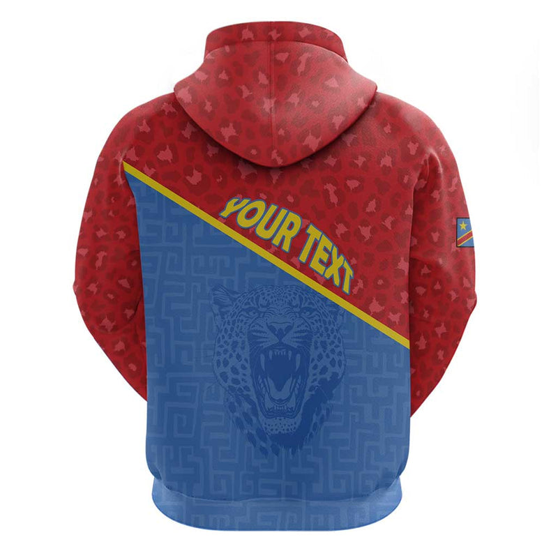 Custom DR Congo Football Hoodie Allez Les Léopards