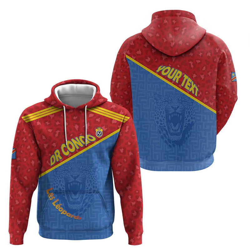 Custom DR Congo Football Hoodie Allez Les Léopards