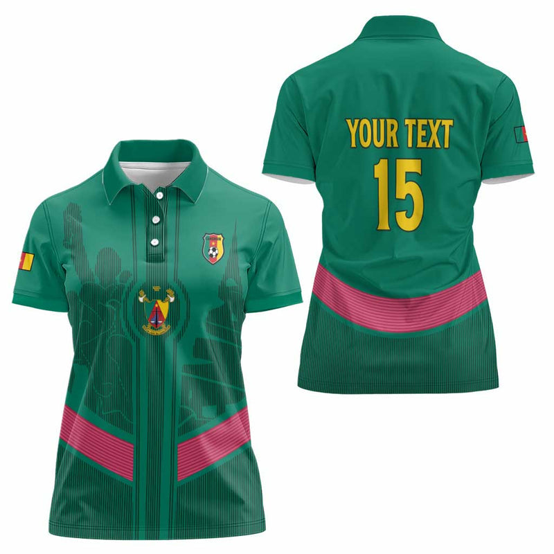 Custom Cameroon Football Waka Waka - This Time For Africa Women Polo Shirt