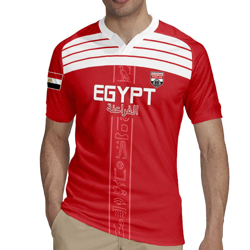 Custom Egypt Football Yalla Yalla Pharaohs - Red Ver Rugby Jersey