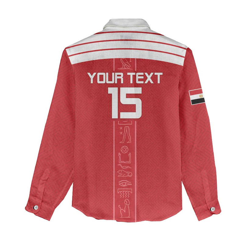 Custom Egypt Football Yalla Yalla Pharaohs - Red Ver Women Casual Shirt