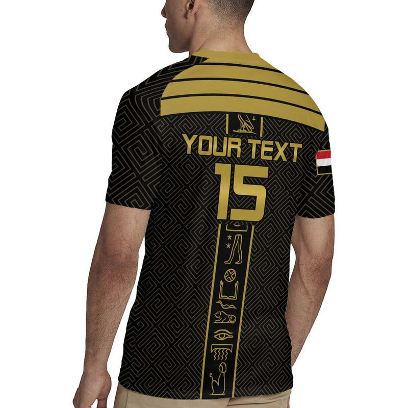 Custom Egypt Football Yalla Yalla Pharaohs - Black Ver Rugby Jersey