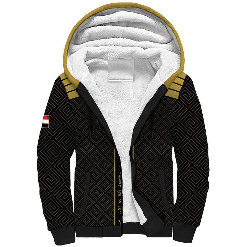Custom Egypt Football Yalla Yalla Pharaohs - Black Ver Sherpa Hoodie