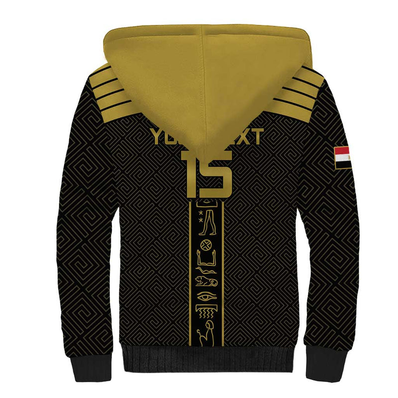 Custom Egypt Football Yalla Yalla Pharaohs - Black Ver Sherpa Hoodie
