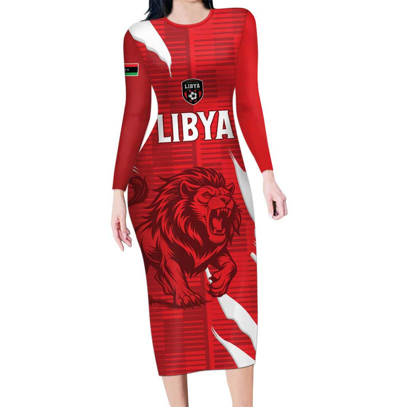 Custom Libya Football Forza Libya Long Sleeve Bodycon Dress