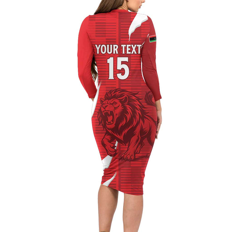 Custom Libya Football Forza Libya Long Sleeve Bodycon Dress