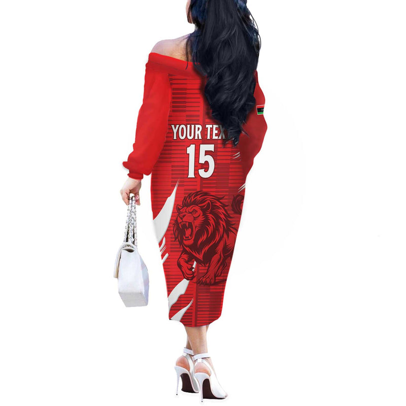 Custom Libya Football Forza Libya Off The Shoulder Long Sleeve Dress