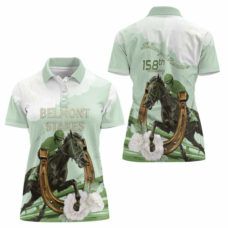158th Anniversary Belmont Horse Racing Run for the Carnations Women Polo Shirt