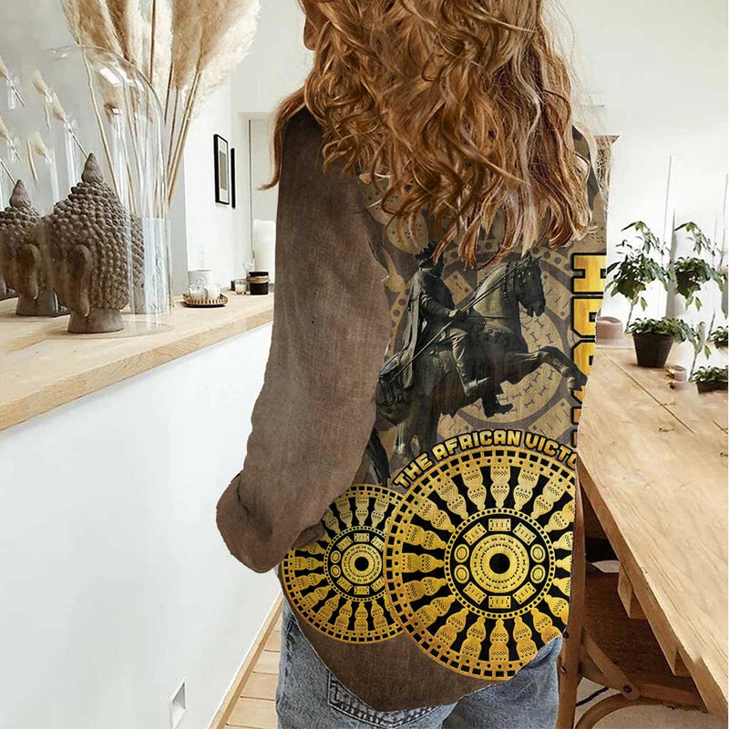 Adwa Victory of Ethiopia African Victory In The Age Of Empire Women Casual Shirt