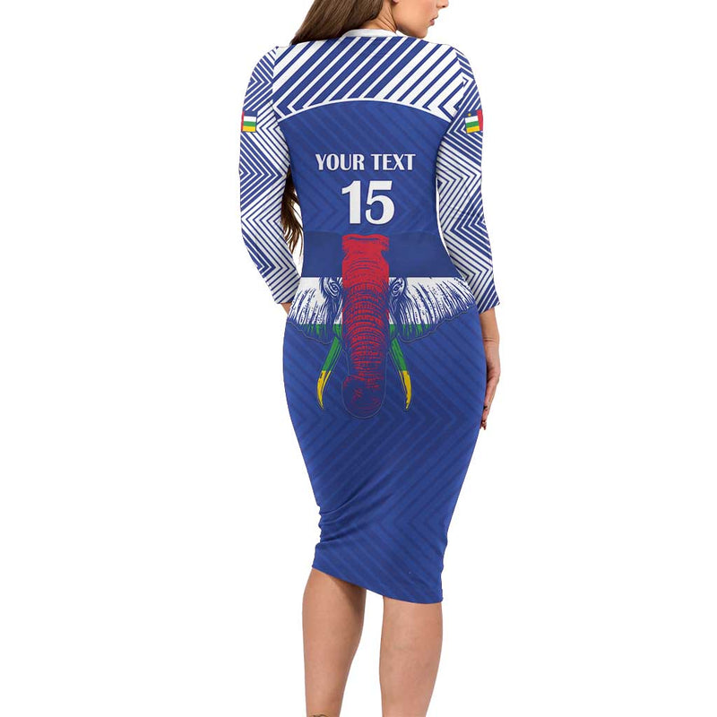 Custom Central African Republic Football Go Champions Long Sleeve Bodycon Dress