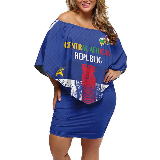 Custom Central African Republic Football Go Champions Off Shoulder Short Dress