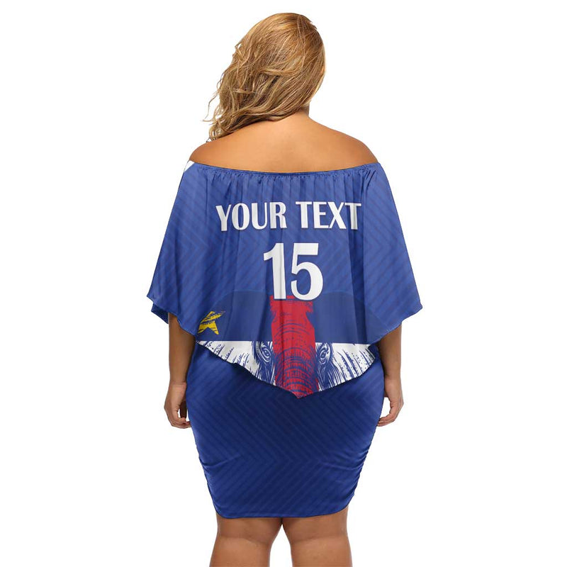 Custom Central African Republic Football Go Champions Off Shoulder Short Dress