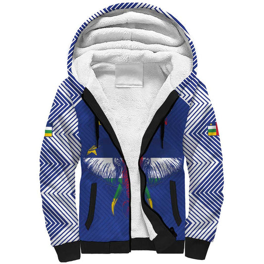 Custom Central African Republic Football Sherpa Hoodie Go Champions
