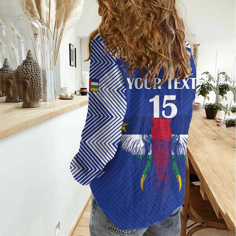 Custom Central African Republic Football Women Casual Shirt Go Champions