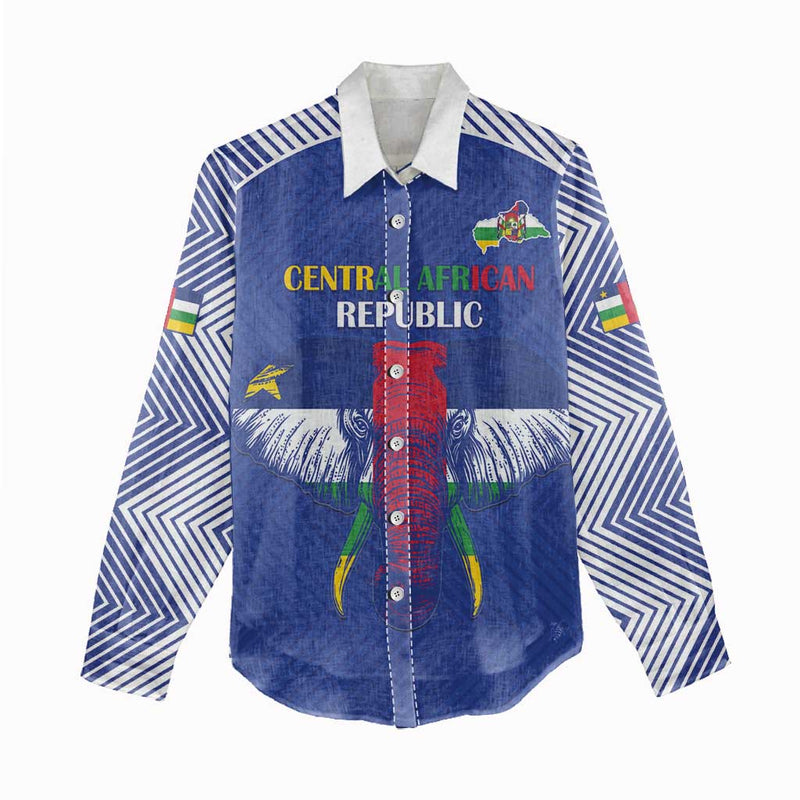 Custom Central African Republic Football Women Casual Shirt Go Champions