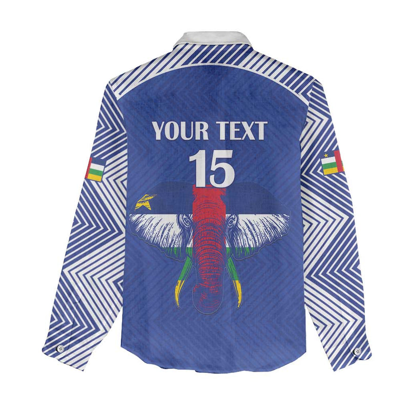 Custom Central African Republic Football Women Casual Shirt Go Champions