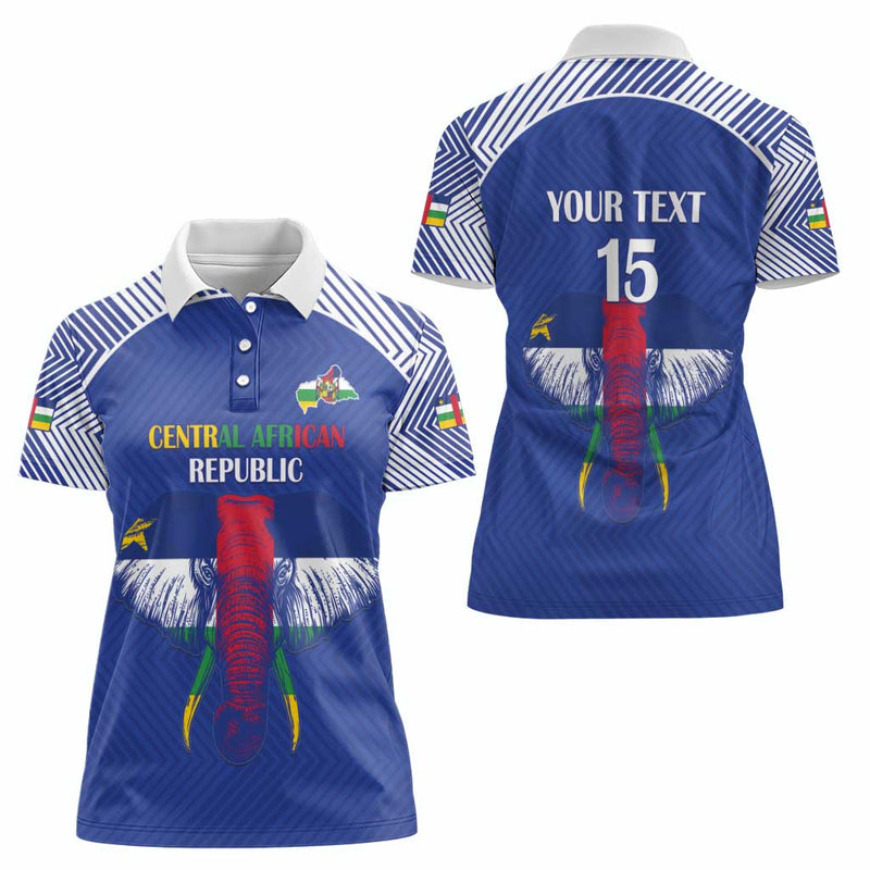 Custom Central African Republic Football Women Polo Shirt Go Champions