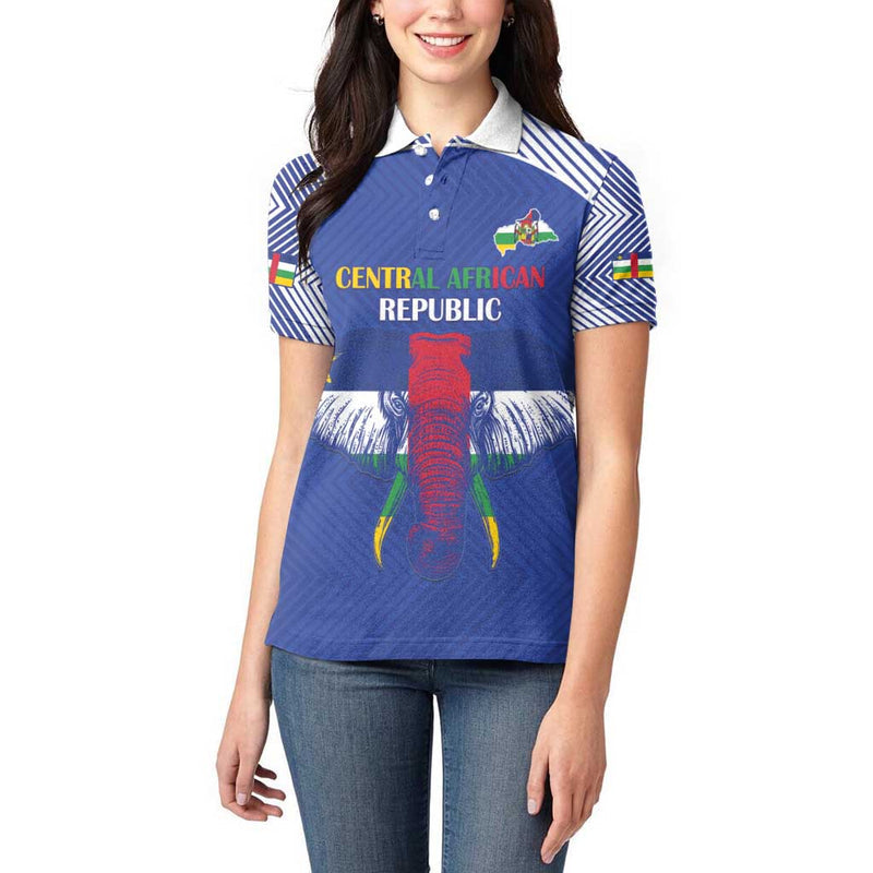 Custom Central African Republic Football Women Polo Shirt Go Champions