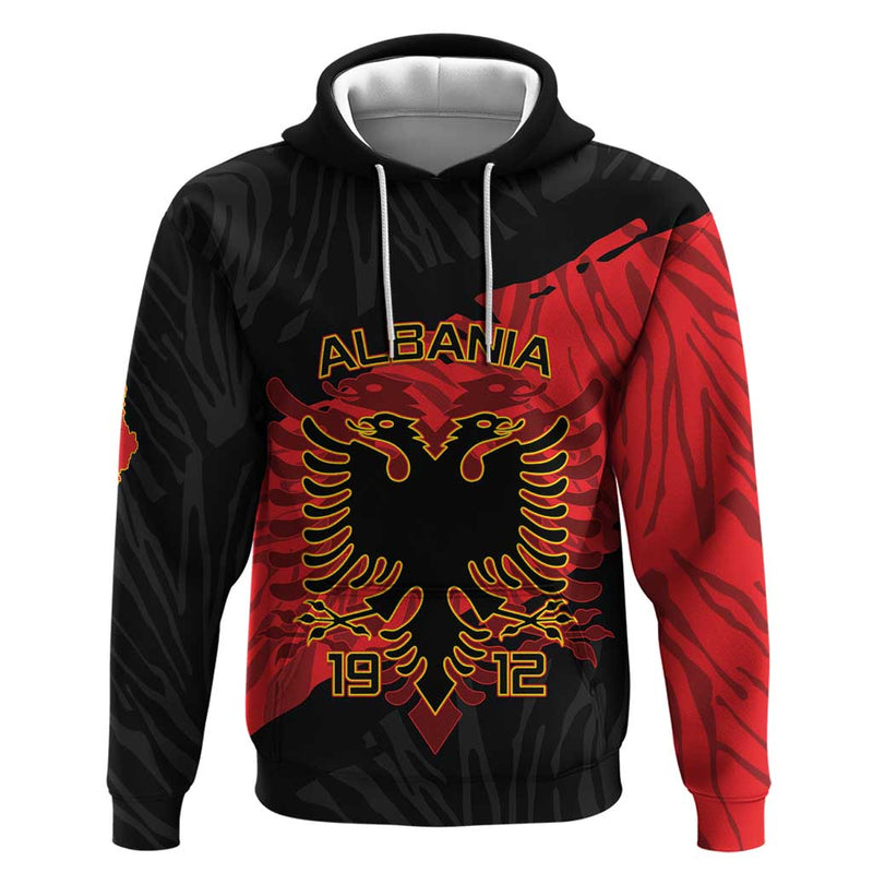 Albania Independence Day Albanian Eagle - Grunge Style Hoodie