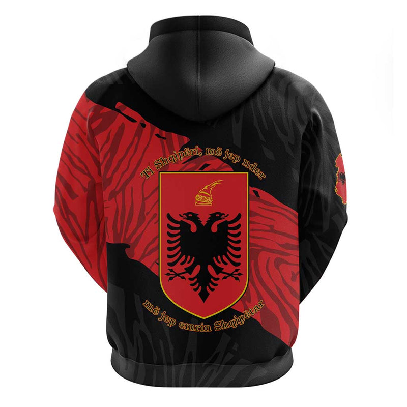 Albania Independence Day Albanian Eagle - Grunge Style Hoodie