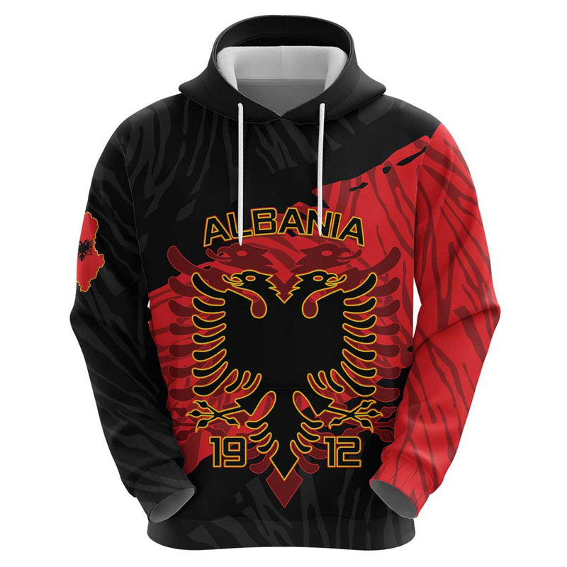 Albania Independence Day Albanian Eagle - Grunge Style Hoodie