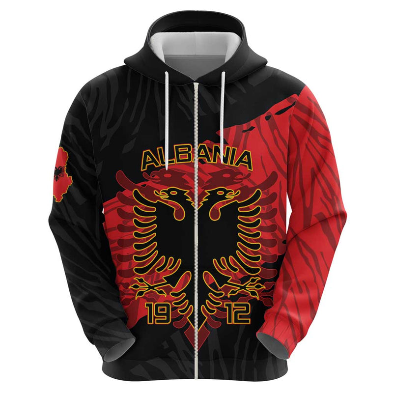 Albania Independence Day Albanian Eagle - Grunge Style Hoodie