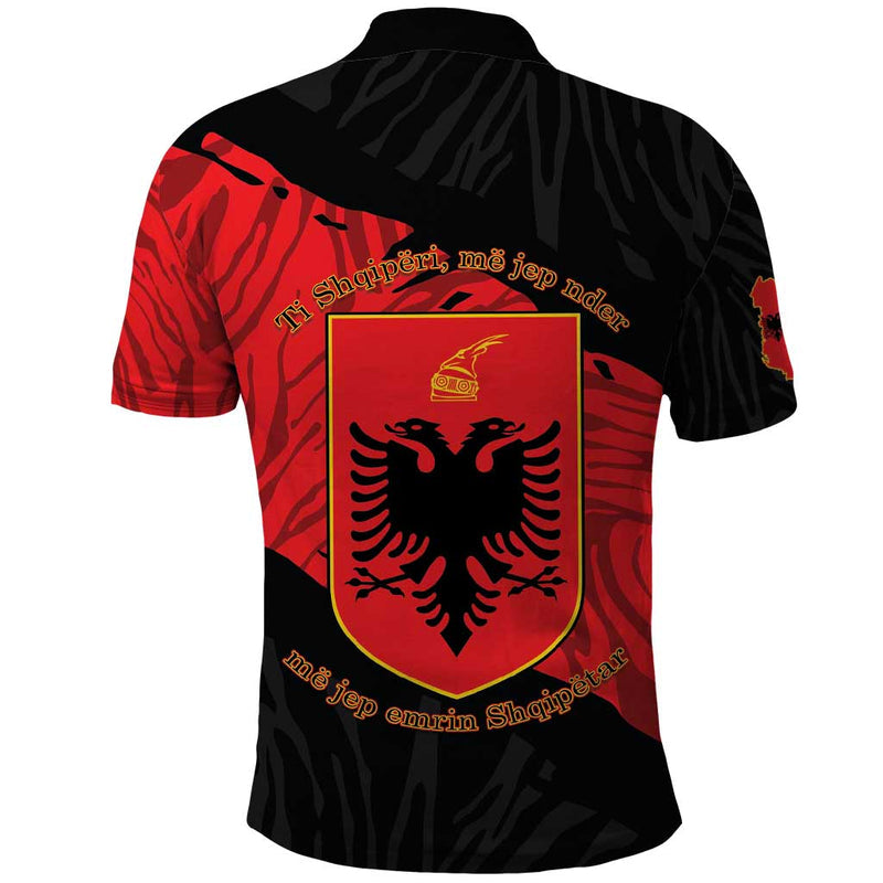 Albania Independence Day Albanian Eagle - Grunge Style Polo Shirt