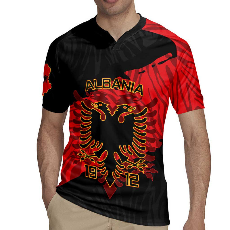 Albania Independence Day Albanian Eagle - Grunge Style Rugby Jersey