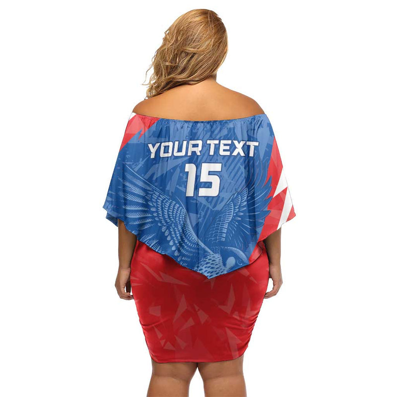 Custom Slovakia Football Come On Sokoli Off Shoulder Short Dress