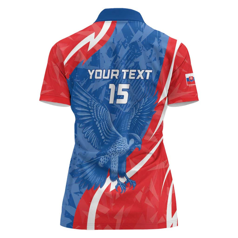 Custom Slovakia Football Come On Sokoli Women Polo Shirt