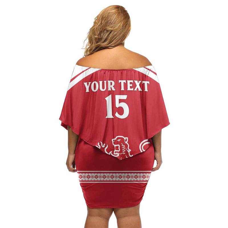 Custom Denmark Hockey Come On Danish Lions Off Shoulder Short Dress