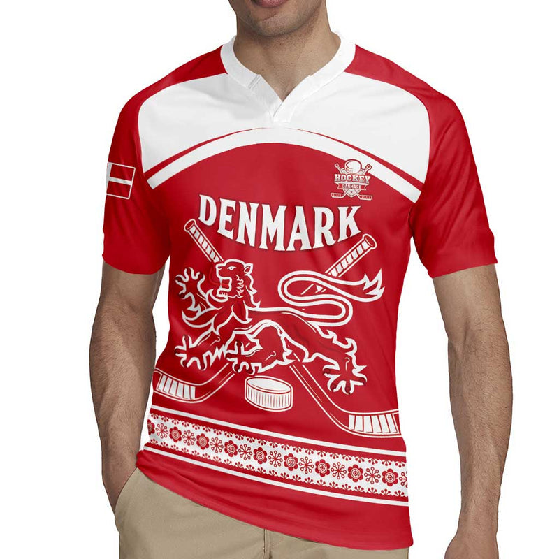Custom Denmark Hockey Come On Danish Lions Rugby Jersey