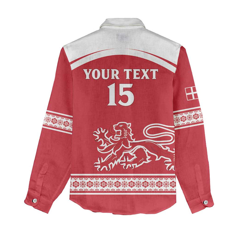 Custom Denmark Hockey Come On Danish Lions Women Casual Shirt