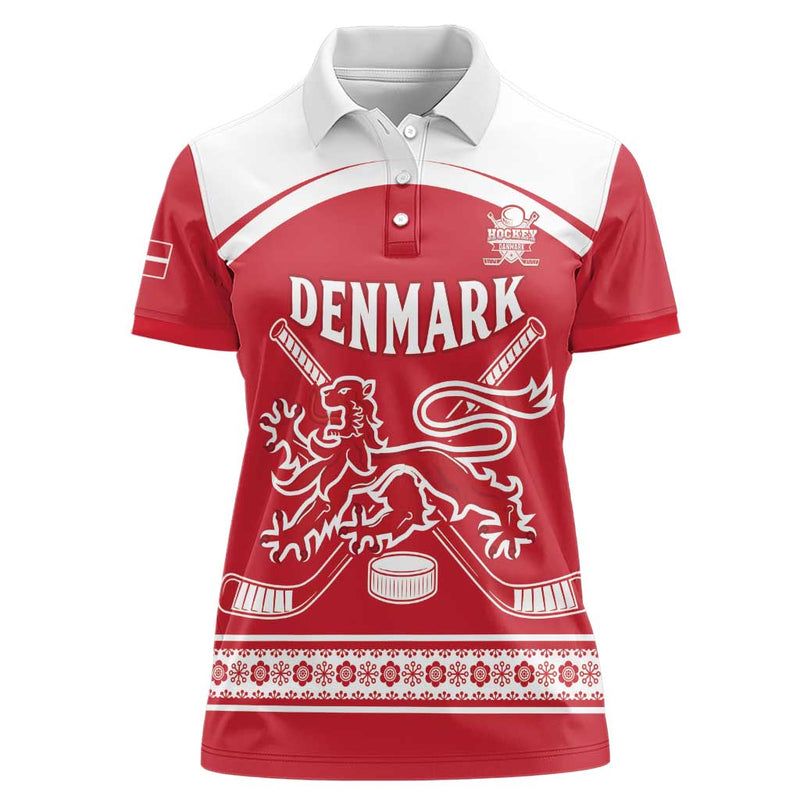 Custom Denmark Hockey Come On Danish Lions Women Polo Shirt