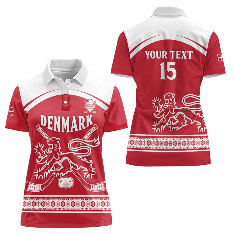 Custom Denmark Hockey Come On Danish Lions Women Polo Shirt