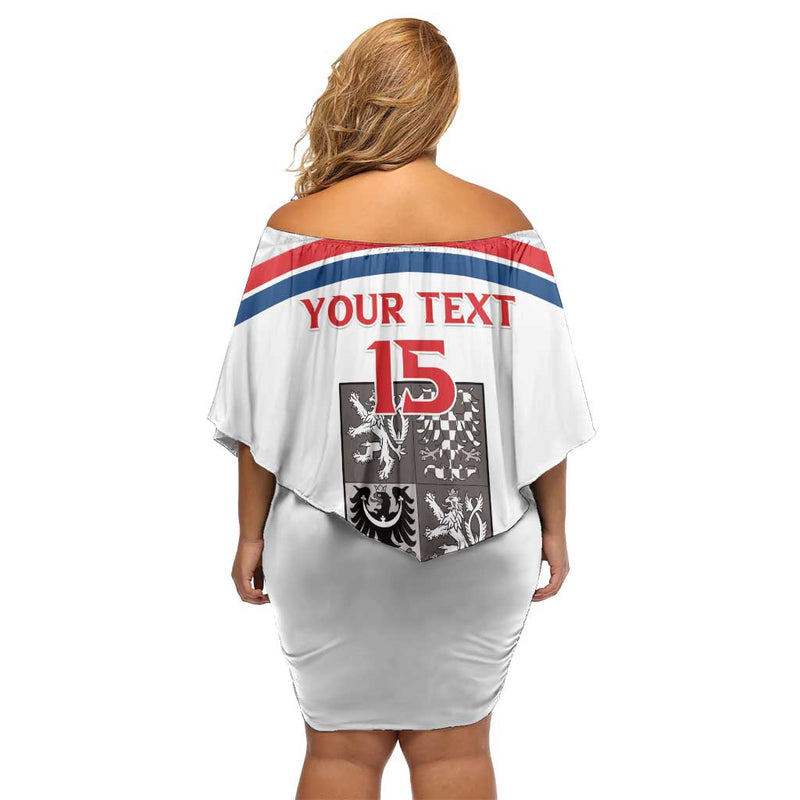 Custom Czech Hockey Go Cesko Off Shoulder Short Dress