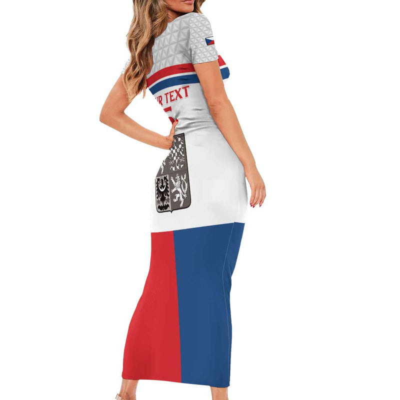 Custom Czech Hockey Go Cesko Short Sleeve Bodycon Dress