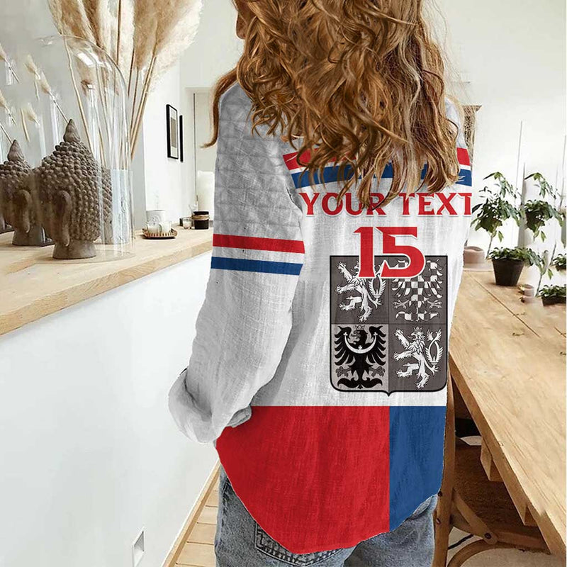 Custom Czech Hockey Go Cesko Women Casual Shirt