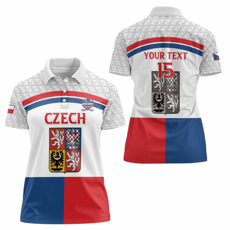 Custom Czech Hockey Go Cesko Women Polo Shirt