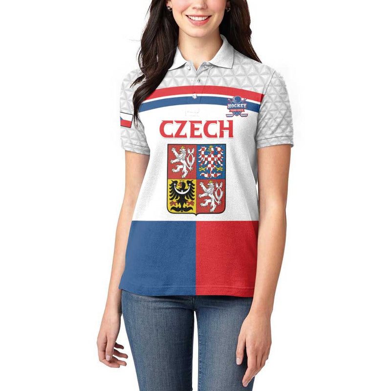 Custom Czech Hockey Go Cesko Women Polo Shirt