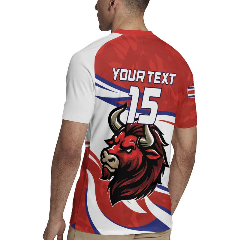Custom Costa Rica Football Los Ticos With Bull Mascot Rugby Jersey