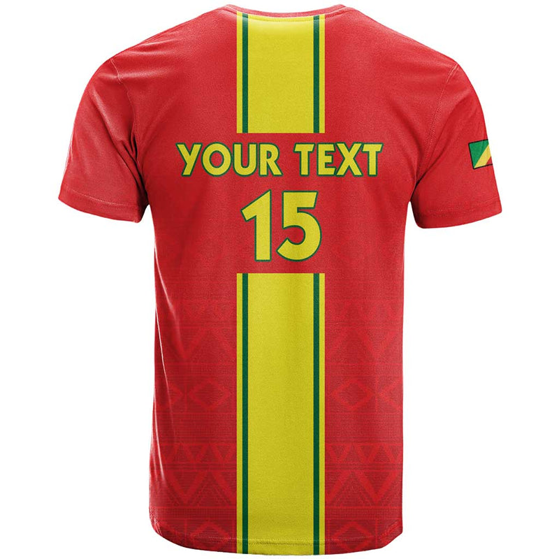 Custom Congo Brazzaville Football Go Ba Diabulu ya Mbwaki Red Color T Shirt
