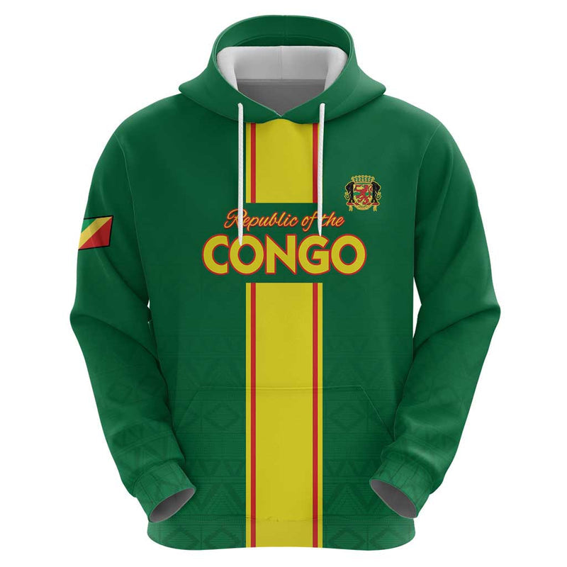 Custom Congo Brazzaville Football Go Ba Diabulu ya Mbwaki Green Color Hoodie