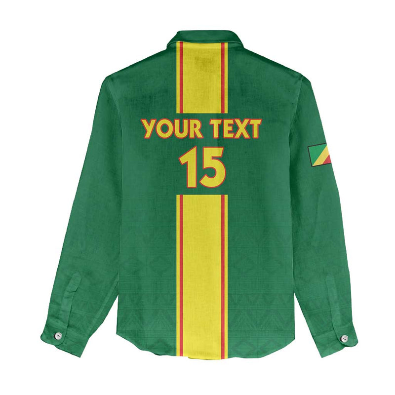 Custom Congo Brazzaville Football Go Ba Diabulu ya Mbwaki Green Color Women Casual Shirt