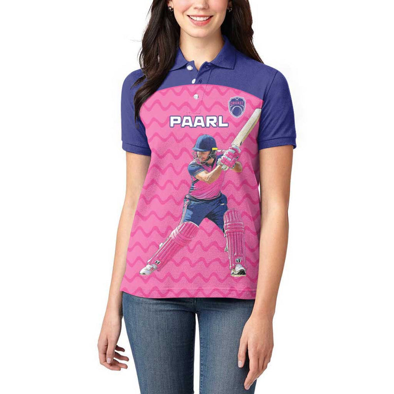 Custom South Africa Paarl Cricket We Are Champions Women Polo Shirt