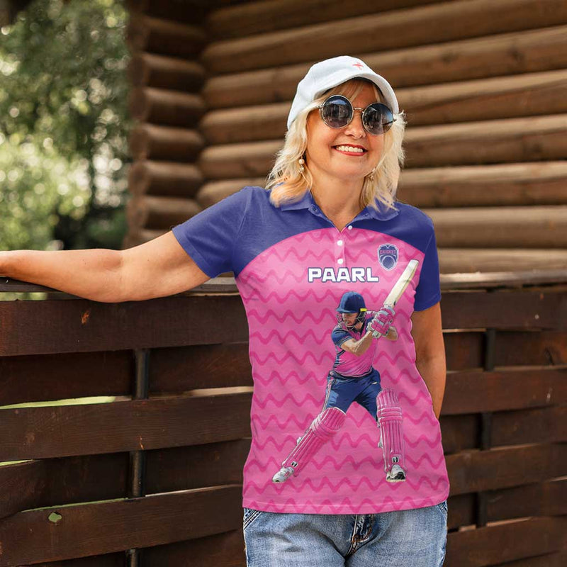 Custom South Africa Paarl Cricket We Are Champions Women Polo Shirt