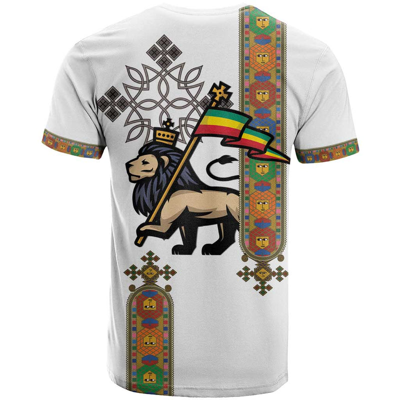 Ethiopia Saba Kemis Ethiopian Cross Lion Of Judah T Shirt
