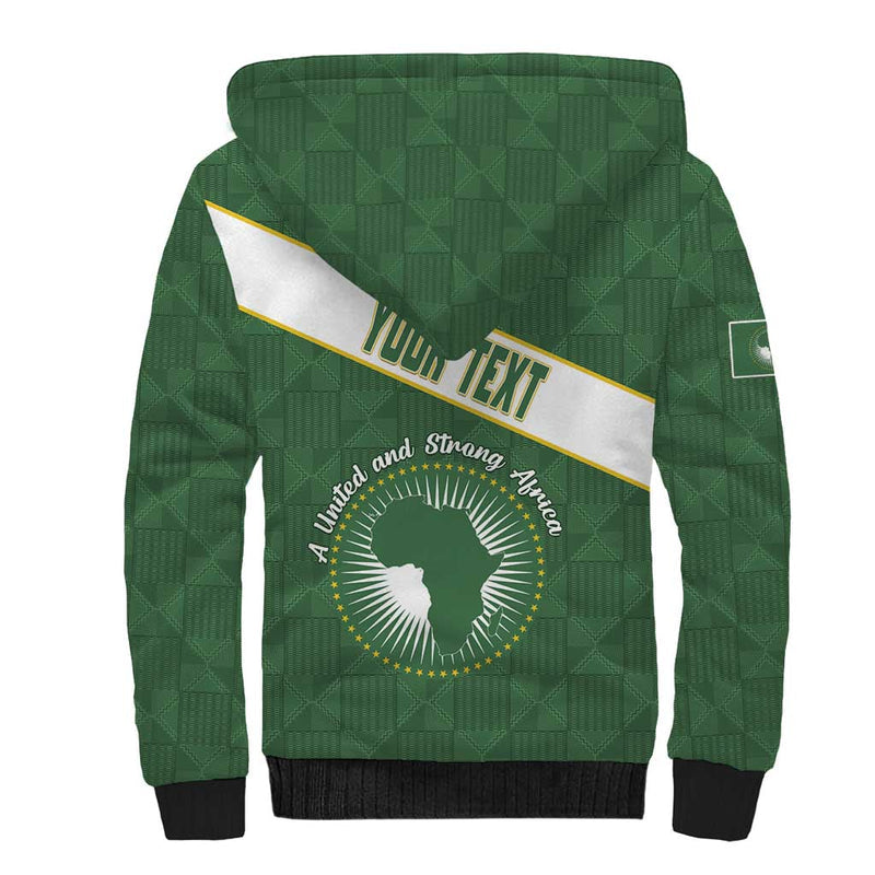 African Union Day Sherpa Hoodie Emblem With Kente Pattern